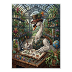 Poster Cygne Aristocratique Serre Victorienne Botanique F