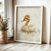 Poster Cygne avec Casquette de paille Peinture de sauvagi