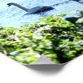 Poster Cygne Avec Cygnets Sur La Rivière. (Coin)