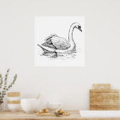 Poster Cygne noir et blanc (Cuisine)