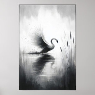 Poster Cygne Serène Dans Les Eaux Mortes