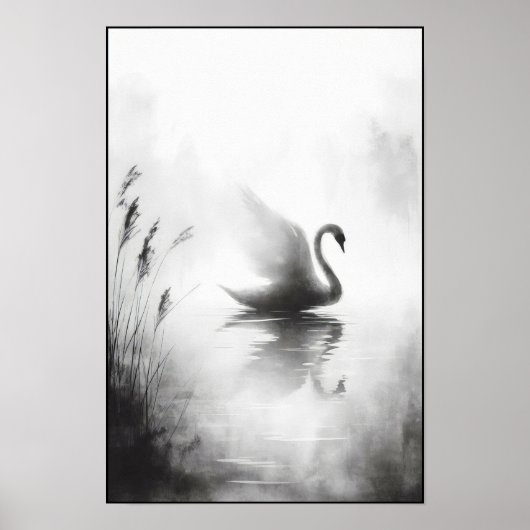 Poster Cygne Serène Dans Les Eaux Mortes (Devant)