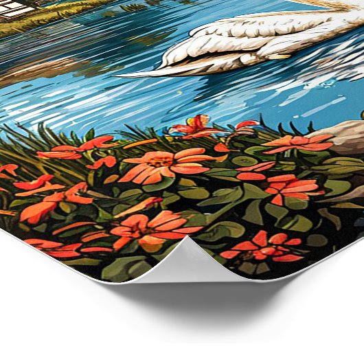 Poster Cygne sur le lac (Coin)