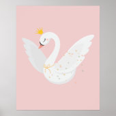 Poster Cygne volant mignon et élégant (Devant)