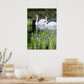 Poster Cygnes muets & Iris : papier de l'affiche de valeu (Cuisine)