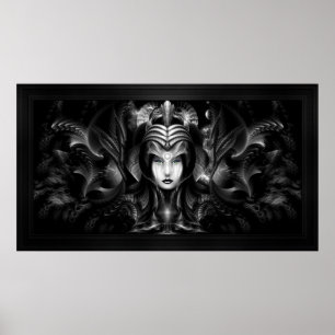 Poster Cyiria Reine Du Domaine Sombre Portrait Fractal