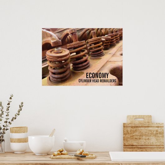 Poster Cylinder Head Rebuilders Rusty Engine Block Photo (Cuisine)