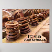 Poster Cylinder Head Rebuilders Rusty Engine Block Photo (Devant)