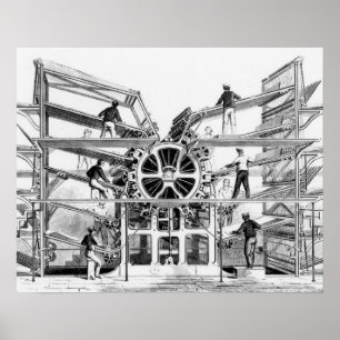 Poster Cylinder printing press invented by Richard March