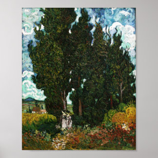 Poster Cyprès avec deux femmes, Vincent van Gogh