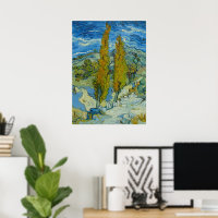 Cyprès de Van Gogh - Ciel bleu tourbillonnant Art
