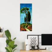 POSTER CYPRÈS ET PINS MÉDITERRANIEN EN TOSCANE (Bureau à domicile)