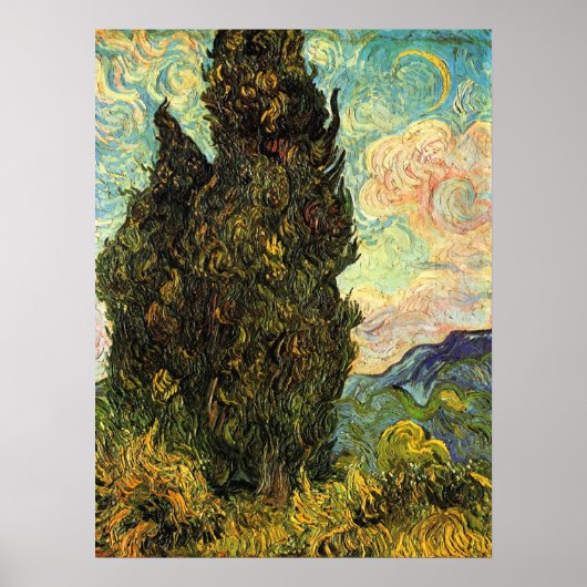 Poster Cyprès par Vincent van Gogh (Devant)