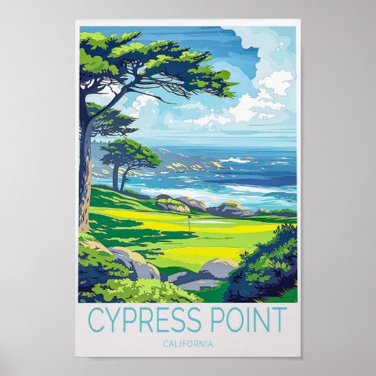 Poster Cypress Point California Travel (Devant)