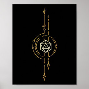 Poster D20 dés de la tablette minimaliste Ranger RPG