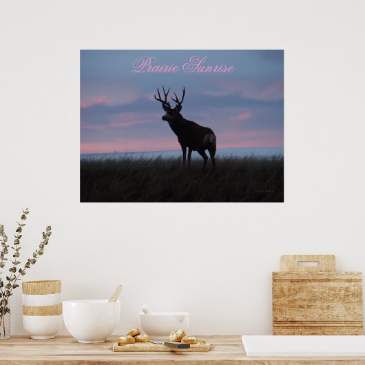 Poster D3 Mule Deer Sunrise Buck (Cuisine)