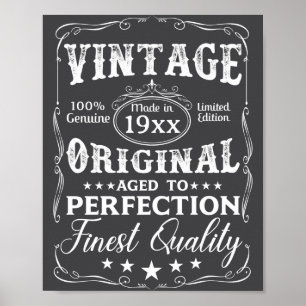 Poster D Anniversaire Vintage Vieilli À La Perfection