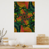 Poster D | Art fractal vert et jaune (Cuisine)