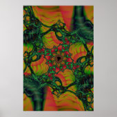 Poster D | Art fractal vert et jaune (Devant)