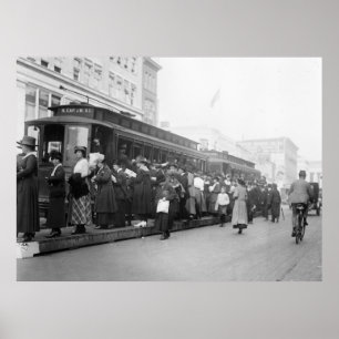 Poster D.C. Streetcar Scene, années 1920