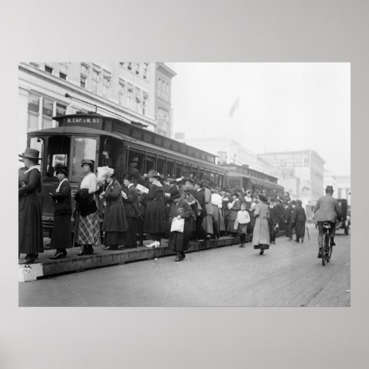 Poster D.C. Streetcar Scene, années 1920 (Devant)