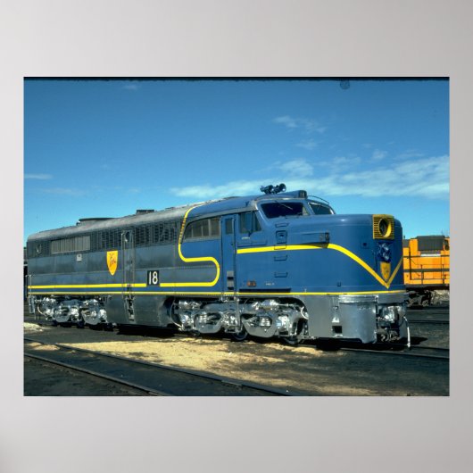 Poster D&H Alco PA-1 #18. (train;sky;clouds;rail;)_Trains (Devant)