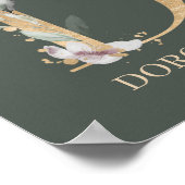 Poster D Monogramme Floral Personnalisé (Coin)