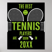 Poster D Tennis Birth Year Name Birthday (Devant)