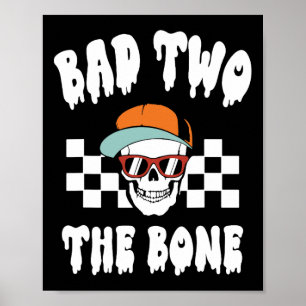 Poster D Two The Bone Drôle 2e Anniversaire Halloween Ske