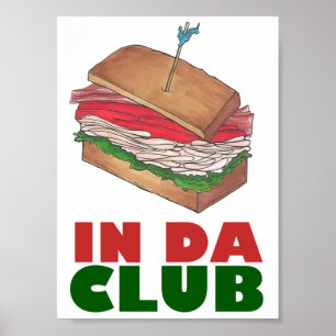 Poster Da Club Turkey Club Sandwich Diner Foody Diner