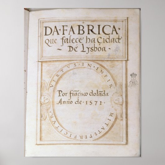 Poster Da Fabrica que falece ha Cidade de Lysboa (Devant)