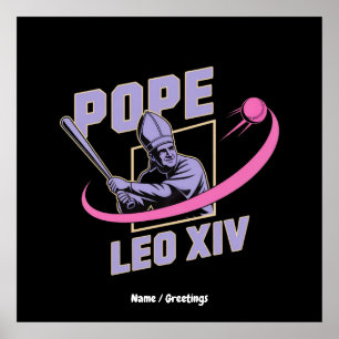 Poster Da Pope Leo XIV Conception Baseball Foi Rencontre