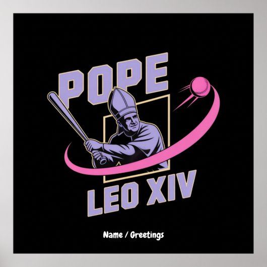 Poster Da Pope Leo XIV Conception Baseball Foi Rencontre (Devant)