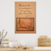 Poster da Vinci : "Le pied humain est..." (Cuisine)