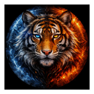 Poster Daagwear – Tigre de la Dualité Esprit de Feu et