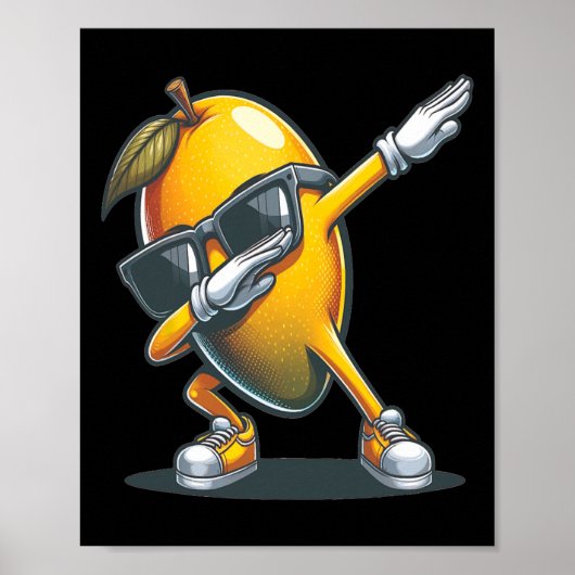 Poster Dab Mango Danser Dabbing Mango Fruit Avec Sungels (Devant)