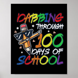 Poster Dabbing 100 Jours Crayon scolaire 100ème Jour Garç