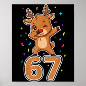 Poster Dabbing 67 Reindeer 67 Funny Six Seven Meme Gen Z (Devant)
