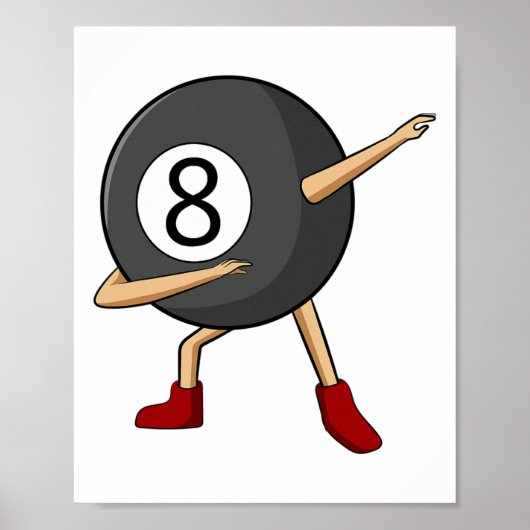 Poster Dabbing 8 Ll Pool Billard Joueur Garçon (Devant)