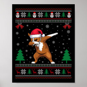 Poster Dabbing Australian Cattle Dog Santa Hat Boys Girls