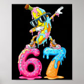 Poster Dabbing Banana 67 Ice Cream Drip Funny Six Seven M (Devant)