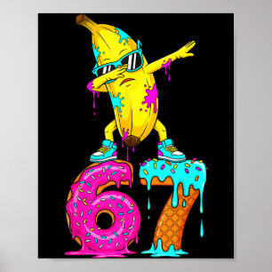 Poster Dabbing Banane 67 Crème Glacée Dégoulinante Drôle