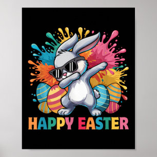Poster Dabbing Bunny Avec Sungles Joyeux Jour De Pâques P