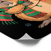 Poster Dabbing Capybara Christmas Santa Hat Funny Holiday (Coin)