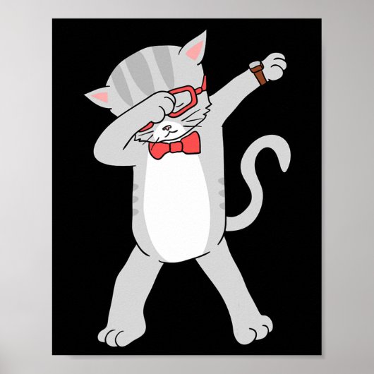 Poster Dabbing Chat Funny Dab Cadeau Chat Tee (Devant)
