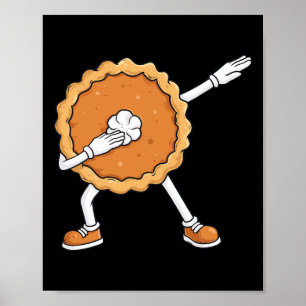 Poster Dabbing Citrouille Pie Thanksgiving Day Fun Boys K