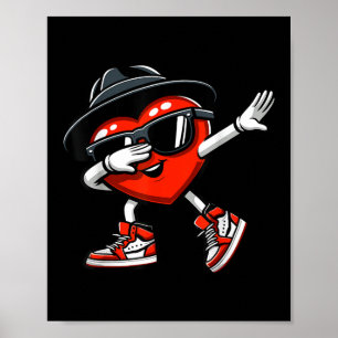 Poster Dabbing Coeur Amour Amour Enfants Garçons Hommes V