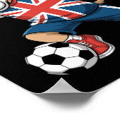 Poster Dabbing de chien de foot Uk Union Jack  (Coin)