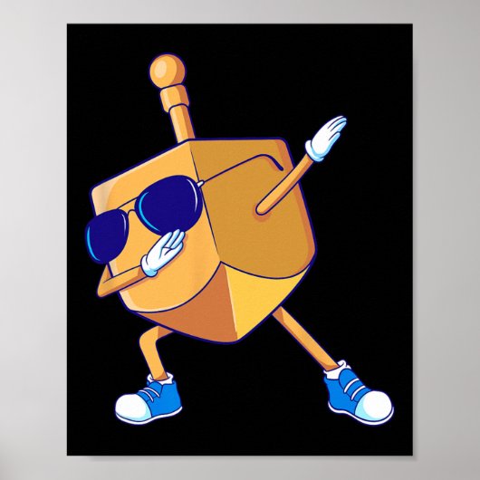 Poster Dabbing Dreidel Hanoukka Danser Chanukah Kids Gir (Devant)