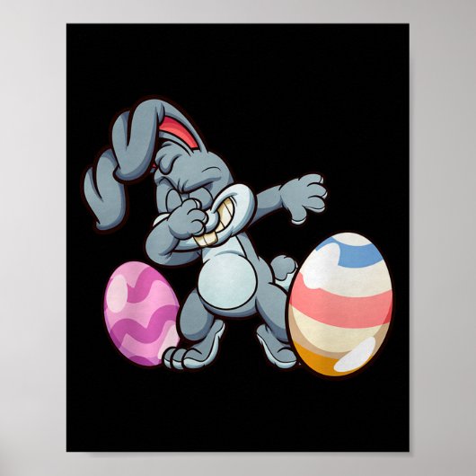 Poster Dabbing Easter Bunny Premium Tri-blend (Devant)